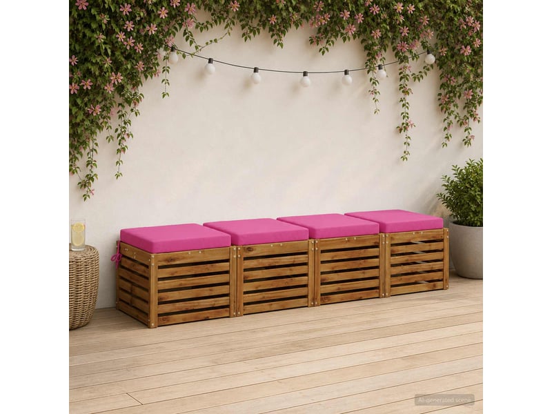  Lot de 4 coussins de siège, coussins d'assise soest 100 % polyester rose cf60480  - Conforama B