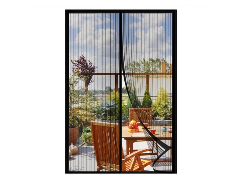  Moustiquaire porte magnétique 100x220cm fermeture automatique noir  - Conforama A