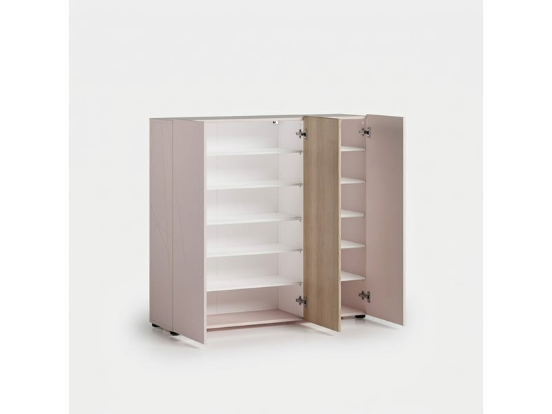  Meuble à chaussures gain de place 3 portes avec étagères lady - beige  - Conforama C