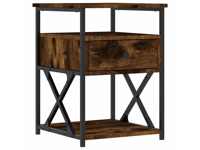  Table de chevet - cabinet de chevet - table de nuit chêne fumé 40x42x55 cm bois d'ingénierie  - Conforama A