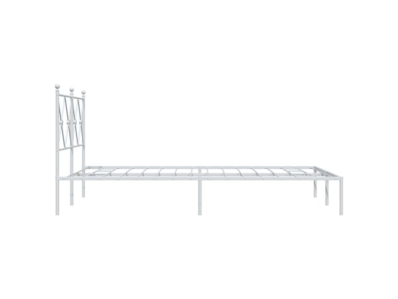  Lit double- lit adulte -  cadre de lit métal sans matelas et tête de lit blanc 120x200 cm  - Conforama D
