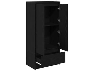 Armoire de rangement avec tiroir intérieure 55,5 x 34 x 119,5 cm pratique style moderne en bois d'ingénierie chêne noir 02_0051709