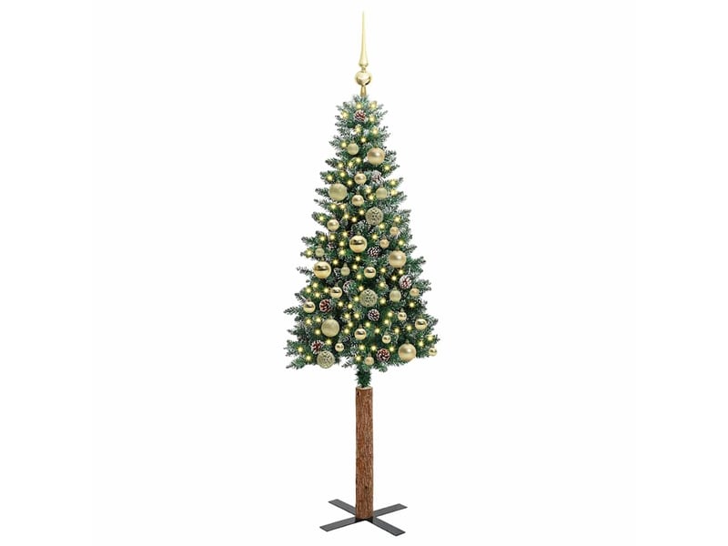  Sapin de noël - arbre de noël mince vert 150 cm pvc et bois de pin massif  - Conforama C