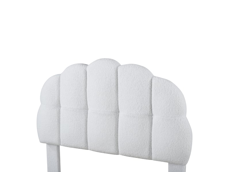  Lit enfant 90x200cm, lit en bois, tête de lit semi - circulaire incluse, lit simple, mdf + velours, rose, sans matelas  - Conforama E