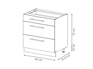 Vicco meuble cuisine, chêne de force doré, 80cm