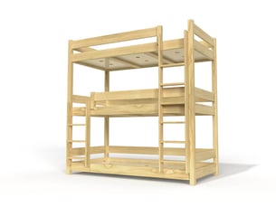 Lit superposé 80x190 cm ABC MEUBLES TRI380-M coloris bois foncé
