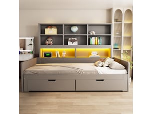 Lit banquette 180x200 cm <strong>MODERNLUXE</strong> <strong></strong> coloris gris