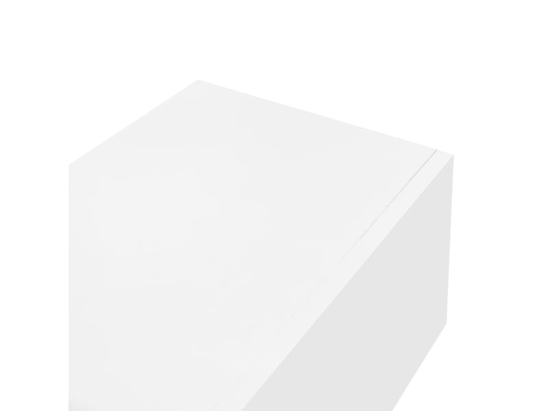  Meuble tv mural blanc brillant 160 cm, led contrôlée par bluetooth, rangement et gestion des câbles  - Conforama D