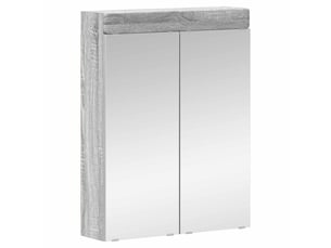 Amoire de salle de bain avec miroir, cabinet de salle de bain tulum sonoma gris cf64964