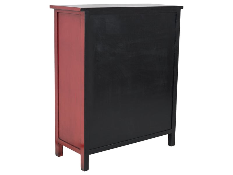  Armoire en bois rouge 102x42x120 cm h  - Conforama D