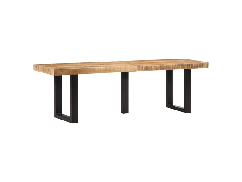  Banc d'entrée, banc d'intérieur 160 cm bois de manguier brut massif et acier  - Conforama B