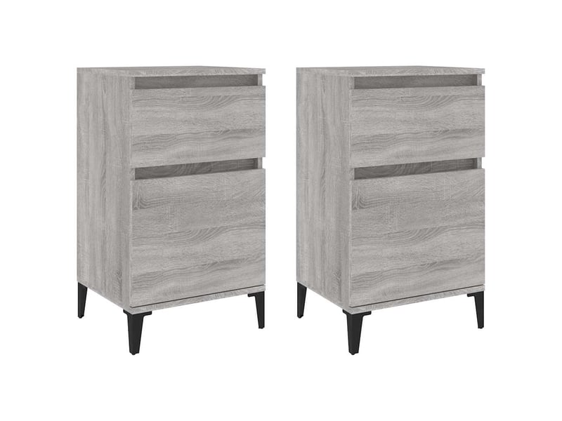  Lot de 2 table de chevet, table de nuit sonoma gris 40x35x70 cm shl2922  - Conforama A