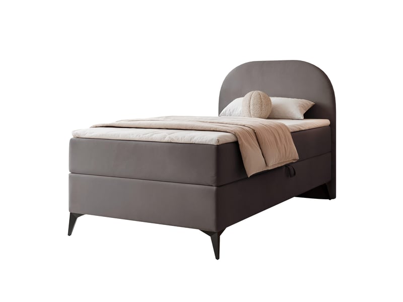  Lit coffre noelia - 90x200 cm - ouverture à droite - avec matelas et surmatelas - gris foncé NOELIA - Conforama A