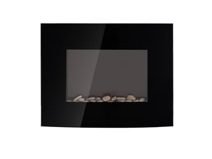 Cheminée électrique avec chauffage, effet flamme 3d, 7 couleurs de flamme, 9001800 w, cheminée murale avec minuterie, noire, 65 cm