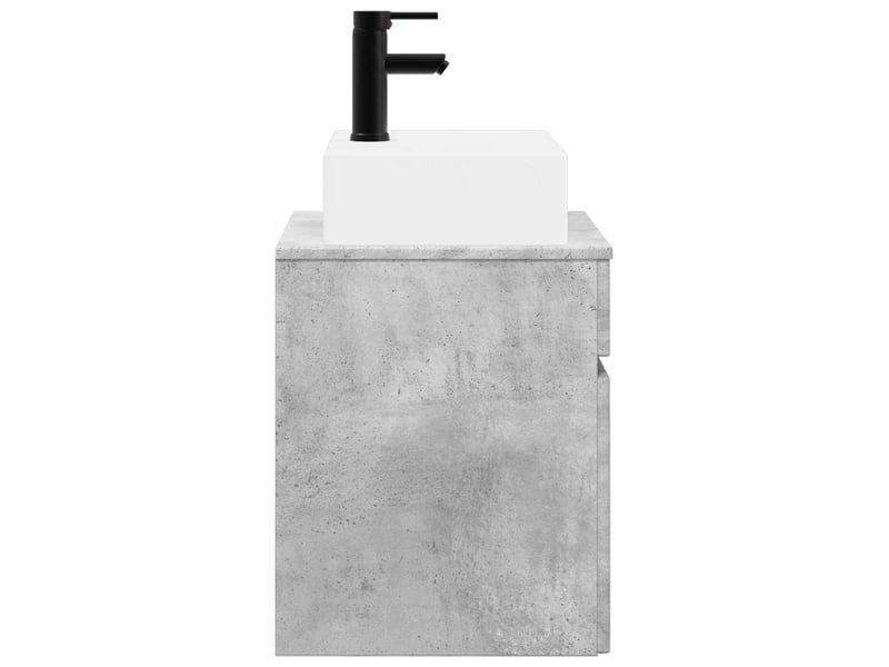  Meuble-sèche avec évier mural gris béton 39x41x62.5 cm  - Conforama C