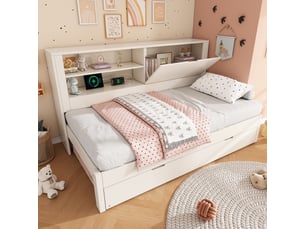 Lit simple 90x190 cm STILVORA coloris blanc