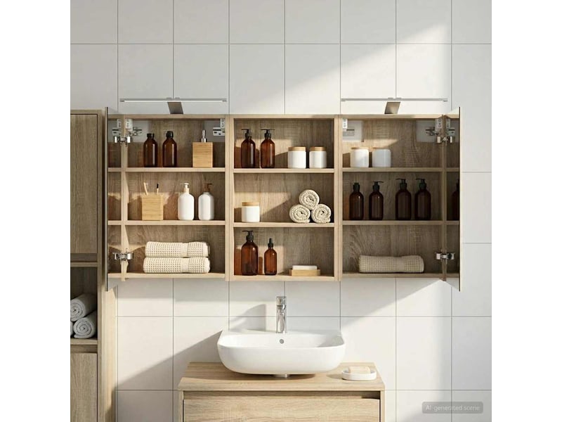 Ensemble de meubles de salle de bain 3 pc 120 x 10,5 x 60,5 cm cf63662 - Conforama B
