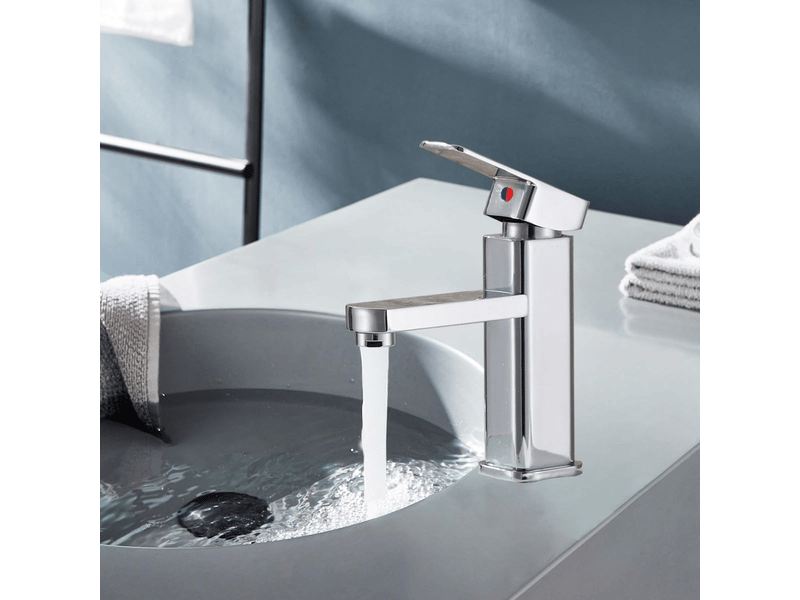  Robinet de salle de bain, mitigeur de lavabo, eau chaude et froide, adapté aux toilettes et à la salle de bain (galvanoplastie)  - Conforama E