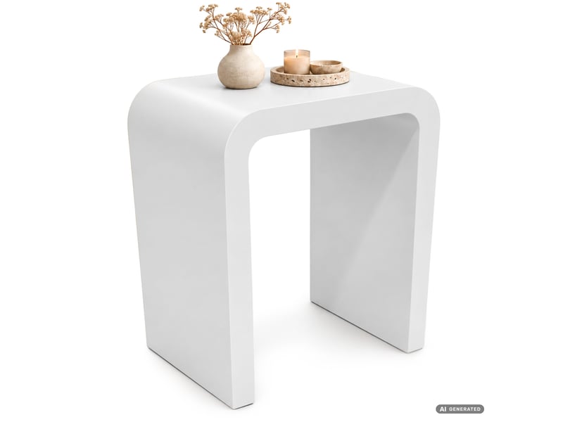  Table d'appoint crema blanche 40 cm arrondie 40x30x50 cm CREMA - Conforama A