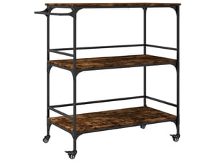 Desserte de cuisine, chariot de rangement chêne fumé 100,5x50x105 cm bois d'ingénierie