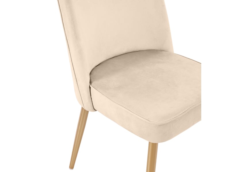  4 chaises velours beige à pieds dorés – chic, confortables et polyvalentes (salle à manger, bureau)  - Conforama D