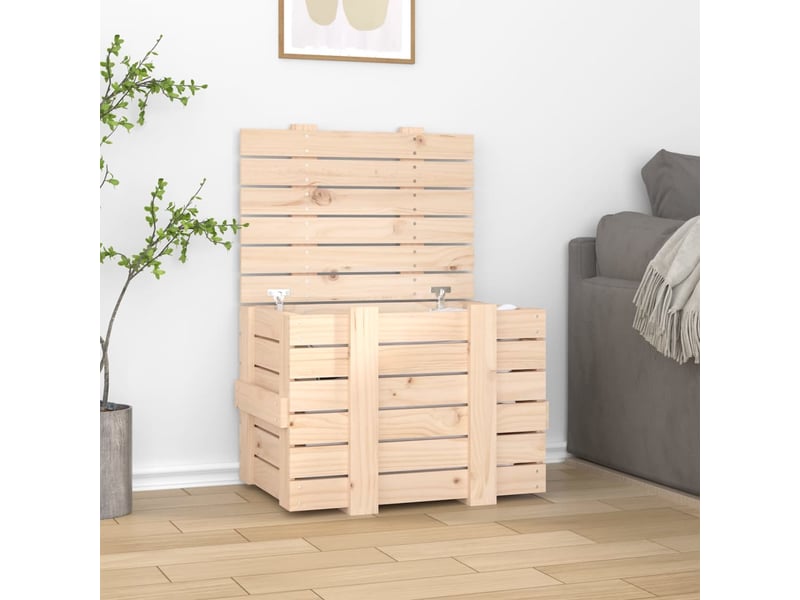  Boîte de rangement 58x40,5x42 cm bois massif de pin  - Conforama B