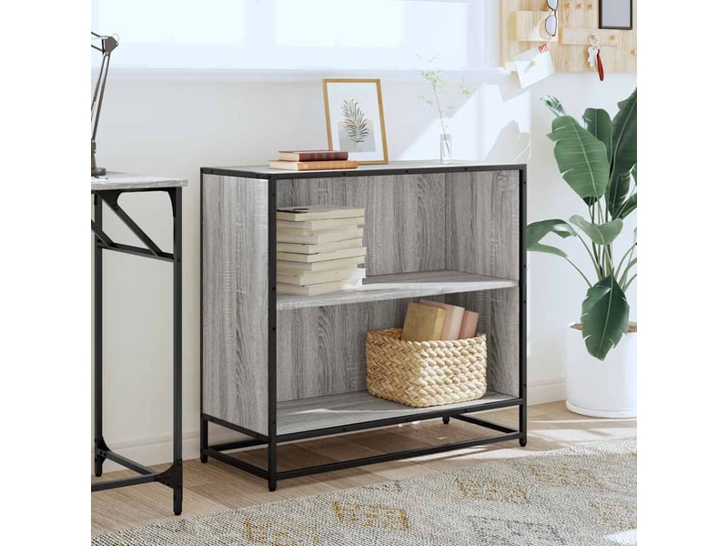  Bibliothèque, meuble de rangement salon sonoma gris 80,5x35x76 cm bois d'ingénierie  - Conforama C