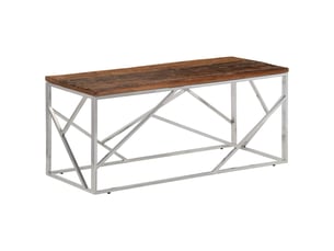 Table basse rectangulaire coloris argenté  