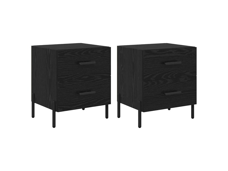  Table de chevet 2 pièces chêne noir 40 x 35 x 47,5 cm  - Conforama A