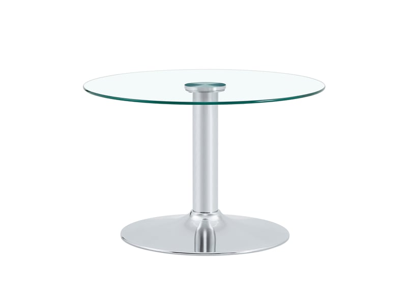 Table basse ronde moderne en verre trempé, structure métal noir, ø 70 cm, h 45 cm, stable  - Conforama A