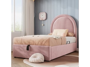 Lit coffre 90x190 cm OKWISH coloris rose