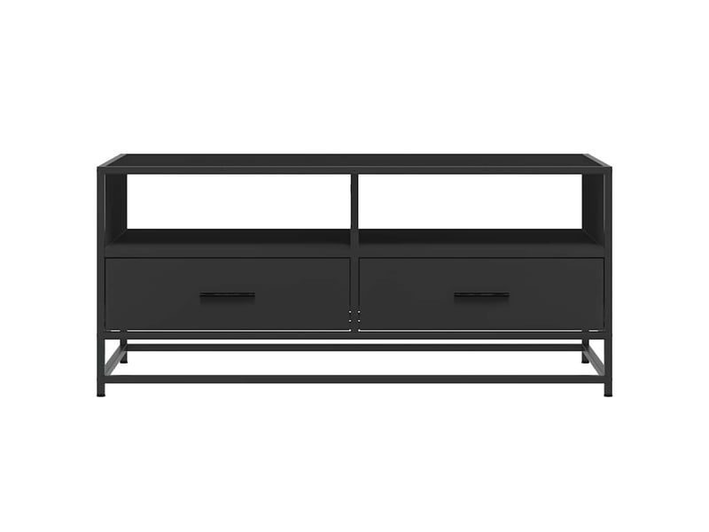  Table basse - table de salon - table à thé noir 100x50x45 cm bois d'ingénierie et métal  - Conforama E