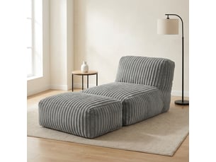Fauteuil fixe <strong>MODENVIE</strong> <strong></strong> Velours côtelé gris