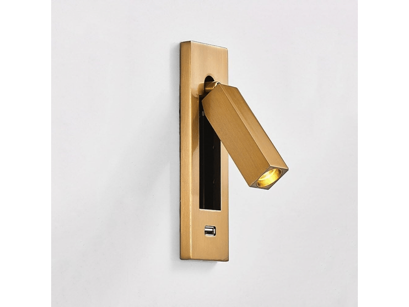  Spot led directionnel encastrable, lampe de chevet, avec port de charge usb, lumière chaude 3 w (doré, jaune XLH-ZLS-001020ZLS - Conforama D
