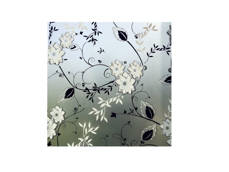  Film fenetre anti regard occultant fleur film electrostatique vitre 50x200cm  - Conforama A