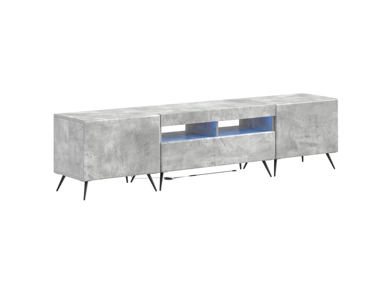  Meuble tv - banc tv - meuble de rangement led breda 3 pcs gris béton bois d'ingénierie  - Conforama A