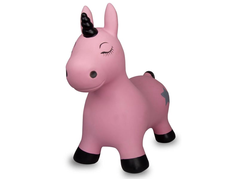  Animal rebondissante licorne hoppydoo rose vif avec pompe 460453 - Conforama A