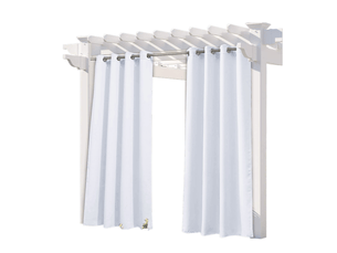 Rideaux d'extérieur - rideaux de terrasse imperméables à œillets, rideaux isolants thermiques, décoration de jardin, l 132 x h 213 cm, blanc, 1 paire