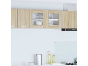 Meuble de rangement cuisine, armoire suspendue chêne sonoma et blanc 80x31x40cm