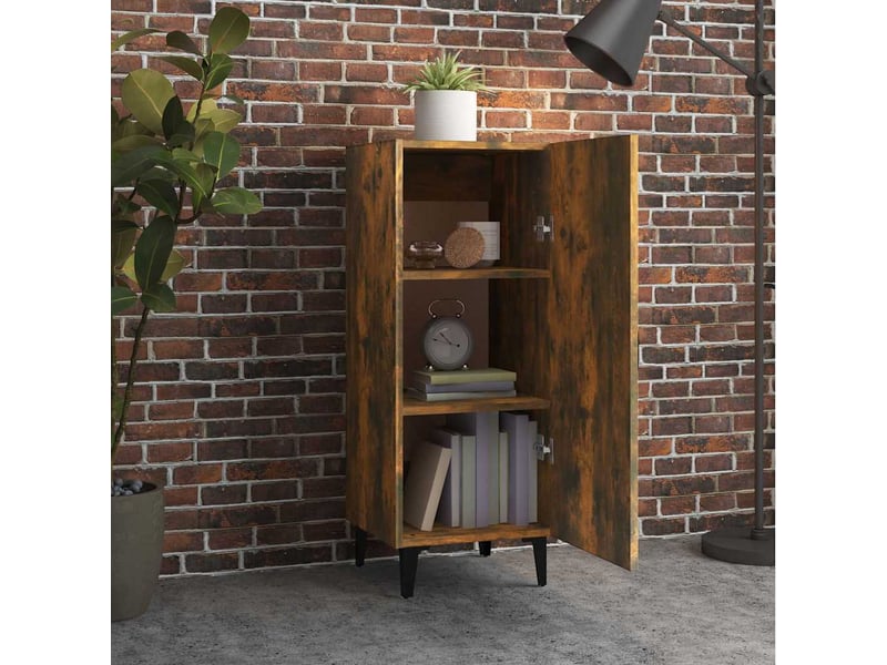  Buffet - bahut - meuble de rangement chêne fumé 34,5x34x90 cm bois d'ingénierie  - Conforama C