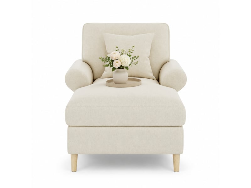 Fauteuil relax 133x87x90 cm en velours avec coussin beige chicfurn - Conforama A