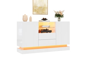 Buffet 2 porte(s) 2 tiroir(s) LPOSPI - 140 cm coloris blanc