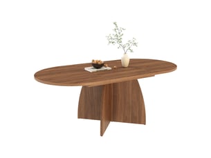 Table à manger de cuisine 120–180x90 cm - extensible - coins arrondis - plateau de 18 mm - mdf - noyer
