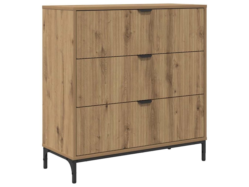  Buffet salon, buffet de rangement chêne artisanal 79,5x33x82 cm bois d'ingénierie  - Conforama A