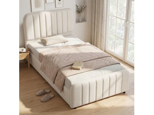 Lit coffre 90x200 cm REDOM coloris beige