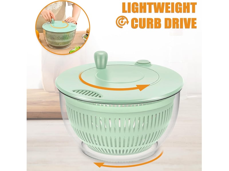Essoreuse à salade, salad spinner, panier a salade en plastique, verttransparent, conception d'agitation économique, pour le nettoyage LG0000047 - Conforama D