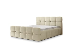 Lit coffre 200x200 cm <strong>MASSENO</strong>  <strong></strong> coloris beige