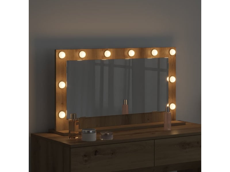  Miroir de vanité, miroir de coiffeuse chêne artisanal 80 x 45 x 18 cm rectangulaire cf62754  - Conforama C