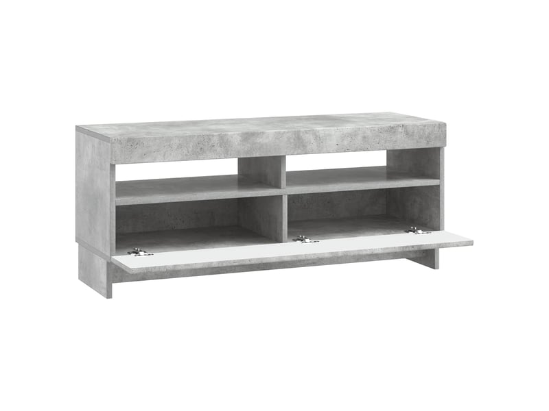 Meuble tv - banc tv - meuble de rangement led gris béton bois d'ingénierie - Conforama E
