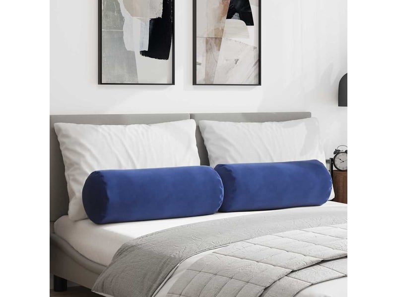 Lot de 2 coussins d'accent, coussins décoratifs, coussins lombaires bleu police ø 25 x 70 cm cf56720 - Conforama B
